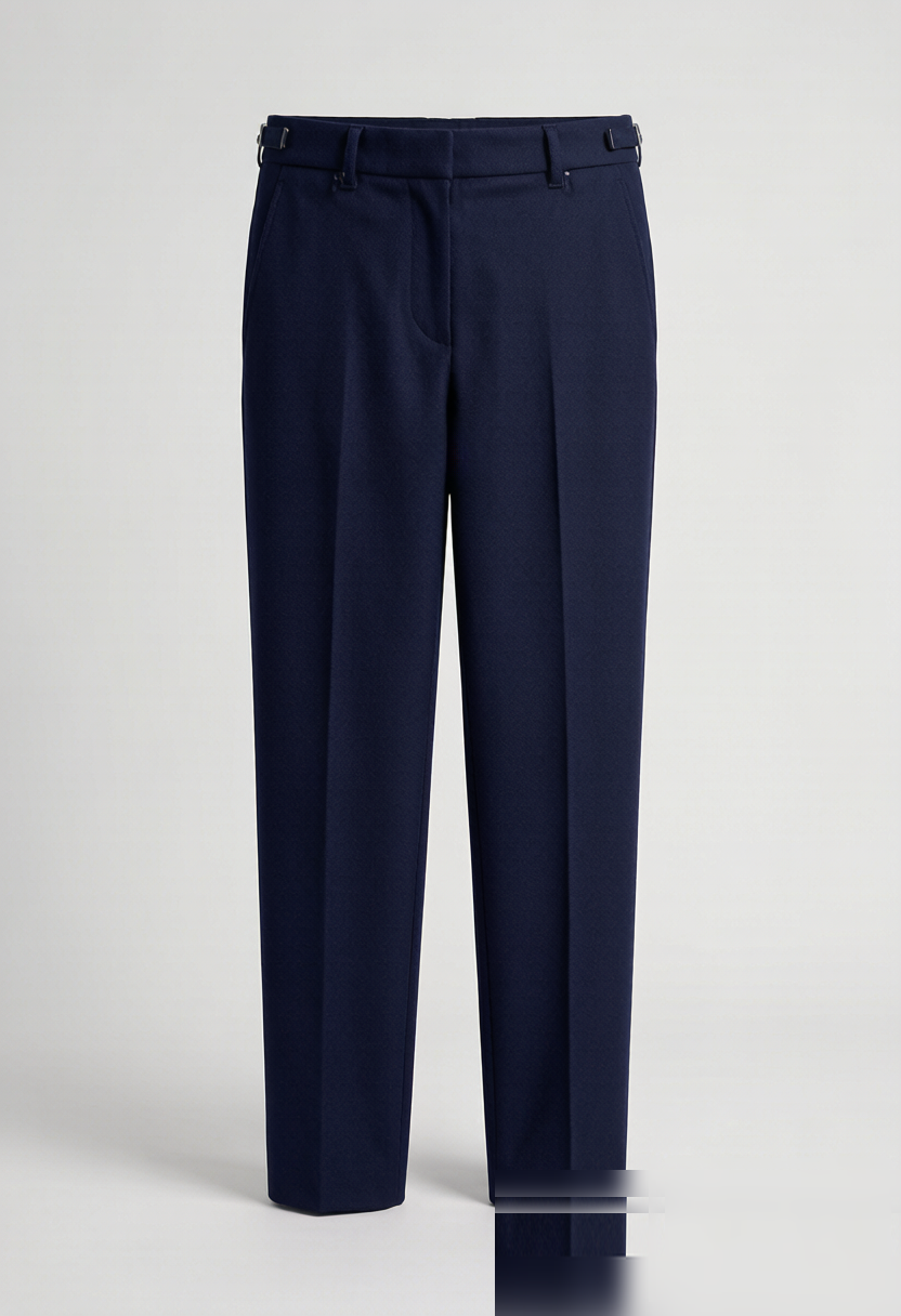 Architectural wide-leg trousers in super-120s virgin wool with front knife pleats. The high waist and floor-grazing hem